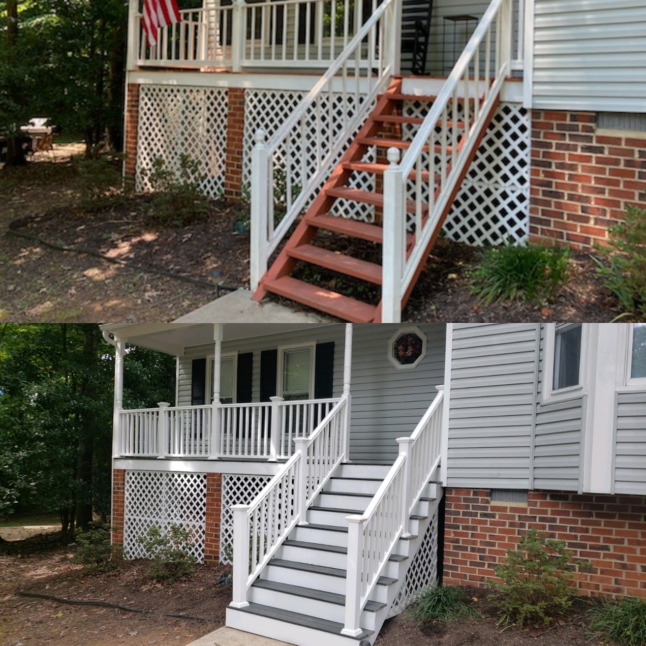 Front Porch Rebuilt in Trex